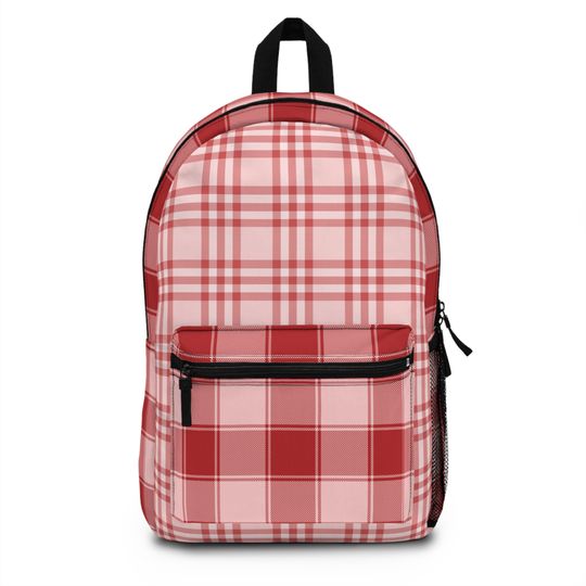 Discover Pink and Red Plaid Backpack
