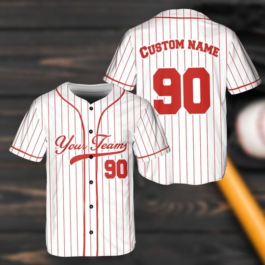 Discover Personalized Name Team Custom Stripe Line Color Baseball Jersey