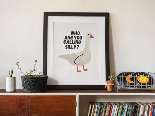 Discover Silly Goose Art Print Funny Goose Premium Matte Vertical Posters
