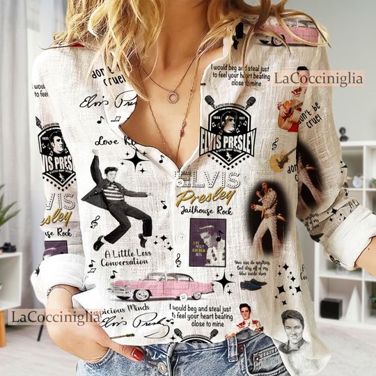 Discover Elvis Presley Vintage Women Casual Shirt