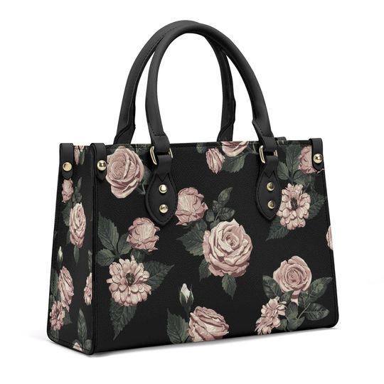 Discover Rose Flower Pattern Vintage Cottagecore Leather Bag