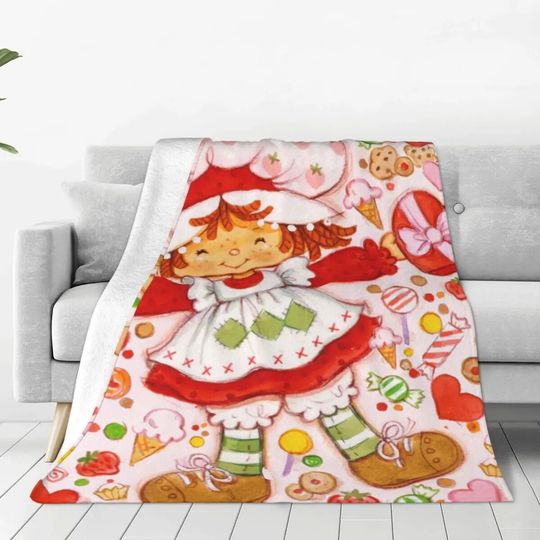 Discover Strawberry Shortcake Cartoon Throw Blanket