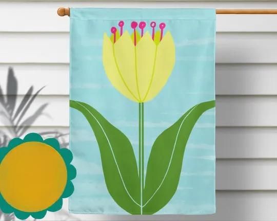 Discover Spring Tulip House Flag