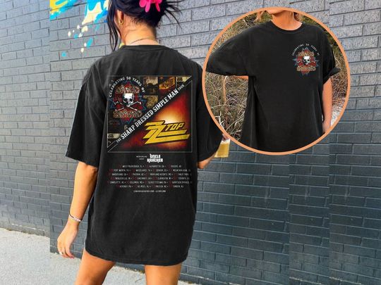 Discover Lynyrd Skynyrd Z-Z Top Tour 2024 Shirt, Sharp Dressed Simple Man US Tour T Shirt