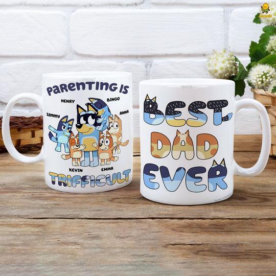Discover BlueyDad Parenting is Trifficult Mug