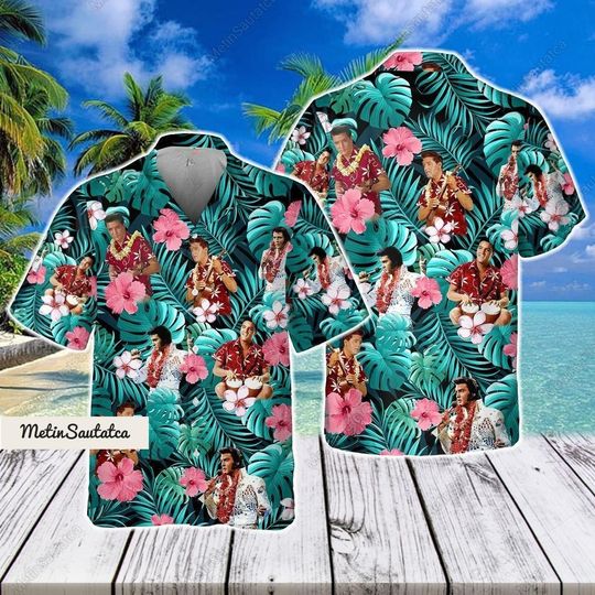 Discover Elvis Presley Hawaiian Shirt, Elvis Presley Beach Shirt, The King Rock And Roll