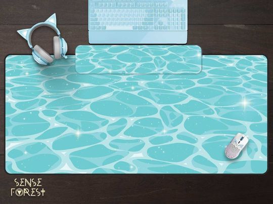 Discover Color stitches Edges Cute Aqua LED RGB mouse pads