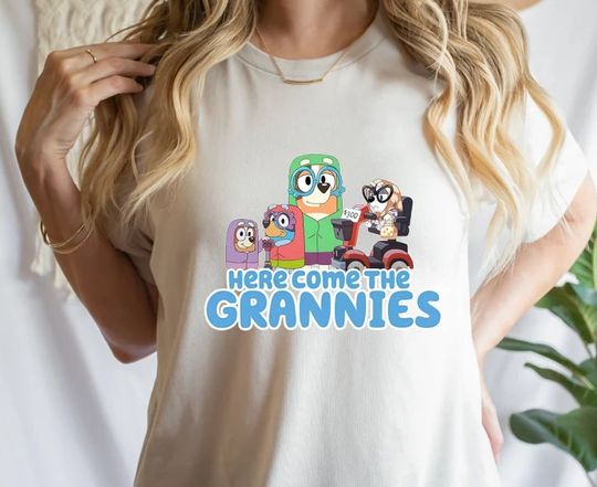 Discover BlueyDad Shirt Here Comes the Grannies  BlueyDad Heeler Family Shirt
