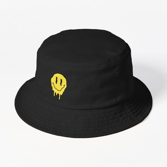 Discover Melting Rainbow Smiley Melting Rainbow Smiley Bucket Hat