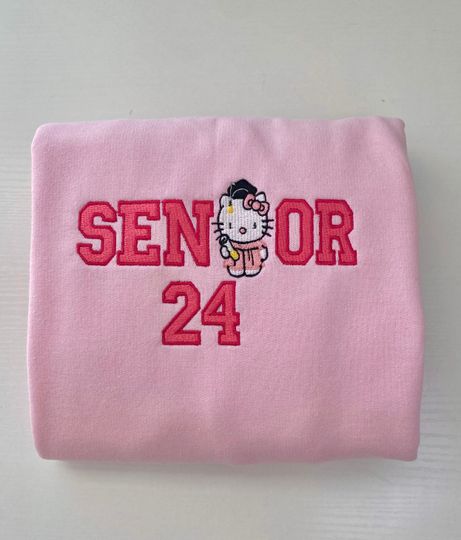 Discover Embroidery graduation senior gift , Embroidered pink kitty, Gift For Her
