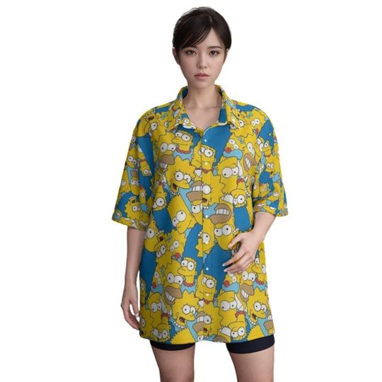 Discover The Simpsons Hawaiian Button Down Shirt