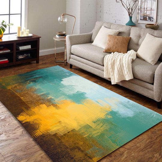 Discover Silky Soft Modern Abstract Area Rug, Minimalist Nordic Design