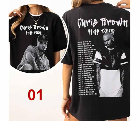 Discover Chris Brown 11 11 Tour 2024 T-Shirt, Chris Brown 2024 Shirt