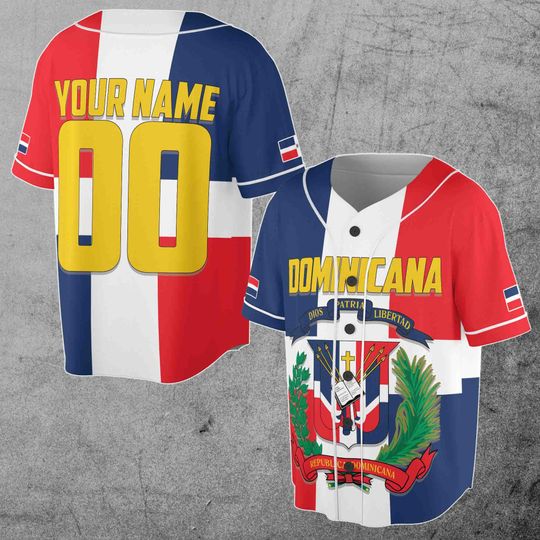Discover Personalize Name Number Dominican Republic Flag Dominicana Baseball Jersey