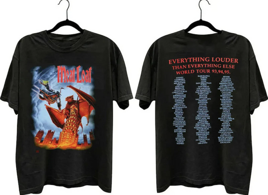 Discover 1993 Meat Loaf Everything Louder Than Everything Else World Tour Shirt
