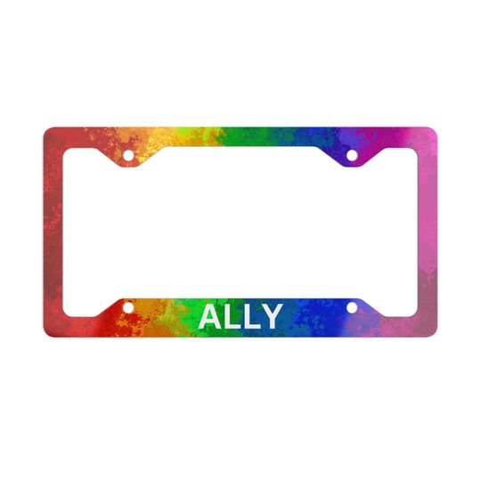 Discover ALLY Rainbow Metal License Plate Frame, Car, decor