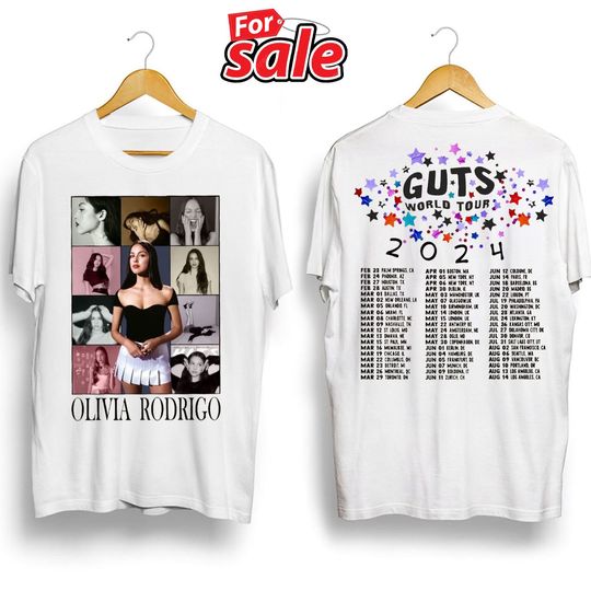 Discover Olivia Guts World Tour Double Sided Hoodie, Tour Dates T Shirt