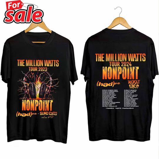 Discover Nonpoint The Million Watts Tour 2024 Shirt, Nonpoint Band Fan Shirt