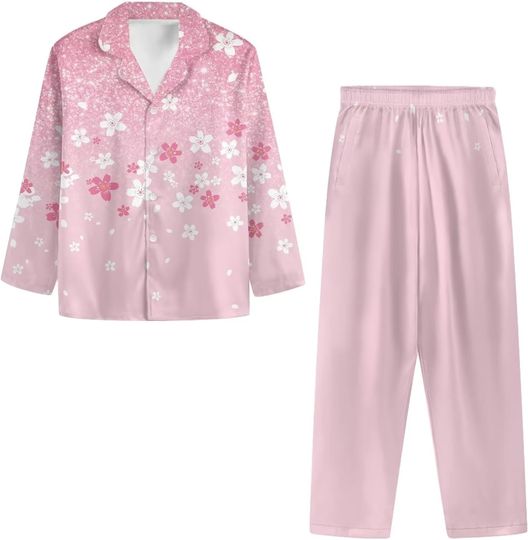 Discover Sakura Cherry Blossom Flower Floral Women's Pajama Sets