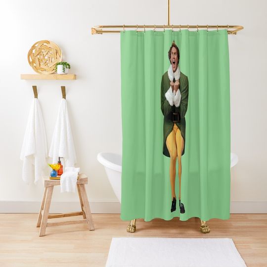 Discover BUDDY THE ELF! Will Ferrell Elf Christmas movie Shower Curtain