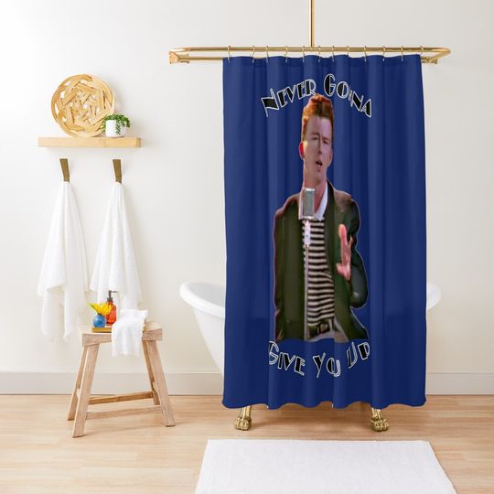 Discover Never Gonna Give You Up Rickroll - Rick Astley   Shower Curtain