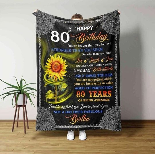 Discover Customized Happy 80th Birthday Blanket - Ideal Gift for 80th Birthday Celebrations