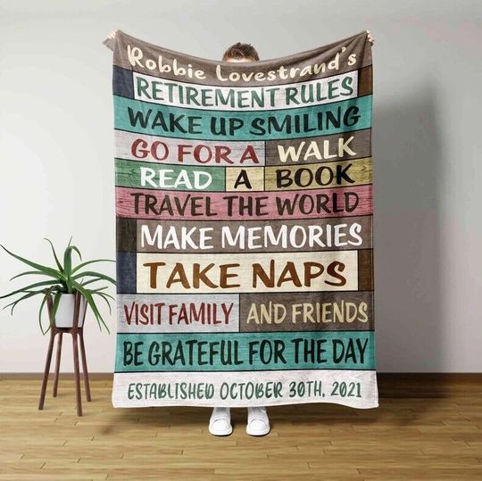 Discover Custom Retirement Rules Blanket, Farewell Gift, Blanket For Retirement