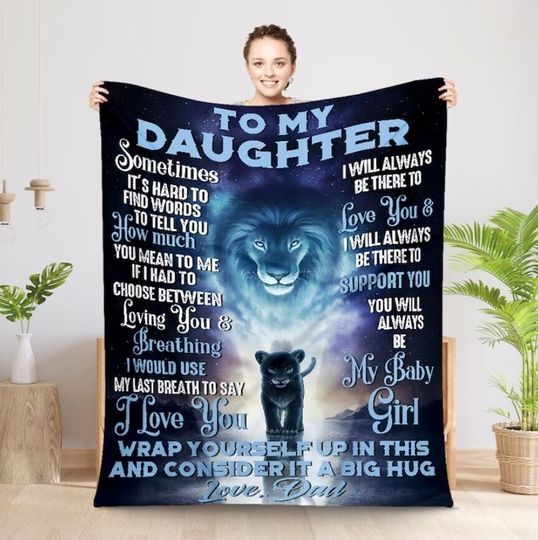 Discover Christmas Present, To My Daughter Blanket From Dad, Gifts Birthday Blanket