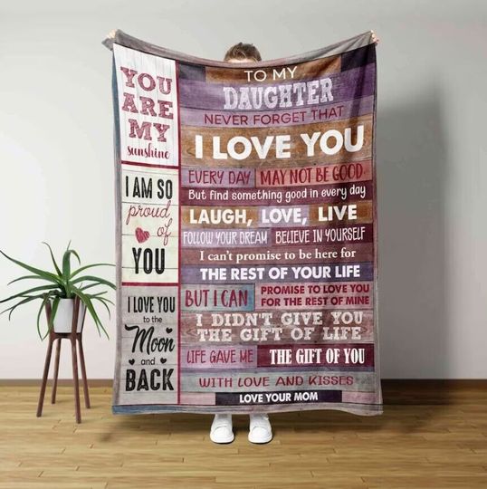 Discover Customized Daughter Blanket - Family Gift for Girls