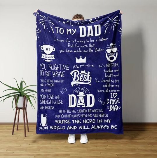 Discover Customized Dad Blanket - Family Gift for Fathers