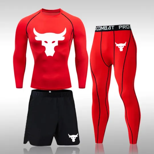 Discover Men's Running Sportswear Gym Fitness Workout Sport Outfits Stretchy Top Pants Set