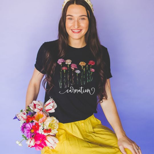 Discover Birth Flowers January Birth Month T-Shirt