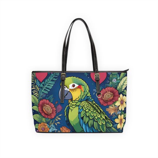 Discover Parrot Leather Tote Bag