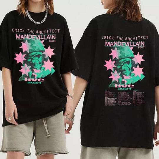Discover Erick the Architect The Mandevillain Tour 2024 Shirt, Rapper Erick the Architect Fan Shirt, The Mandevillain 2024 Concert Shirt