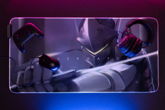 Discover Overwatch Led Mousepad, Genji Rgb Desk mat, Overwatch Led Deskpad, Genji Gamer Mouse pad