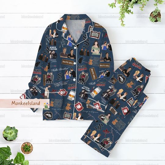 Discover The Vampire Diaries Pajamas, Damon Salvatore Pajamas Set