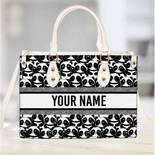 Discover Personalized Baby Panda Leather Handbag, Women Leather Handbag, Gift for Her