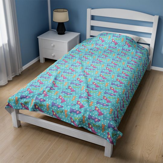 Discover Blue Dog Cartoon Blanket - BlueyDad Blanket