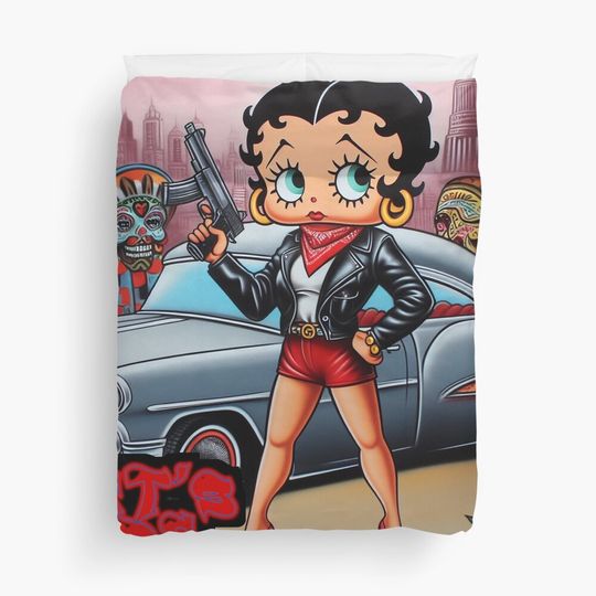 Discover Betty Boop - Let's Ride Again Duvet Cover