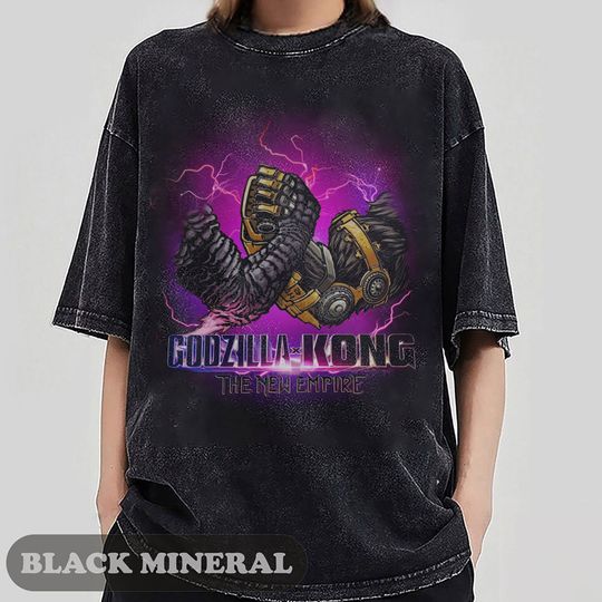 Discover Vintage god zilla X Kong The New Empire 2024 Shirt, god zilla X Kong Shirt