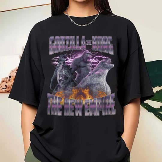 Discover god zilla Movie Shirt, god zilla X Kong The New Empire 2024 Shirt