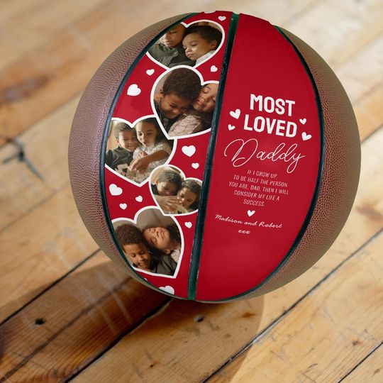 Discover Cute Most Loved Daddy Fathers Day Photo Basketball