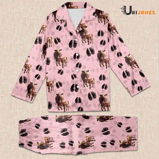 Discover Shorthorn Farming 3D Adult Pajamas Sets
