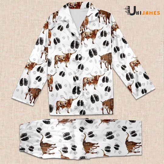 Discover TX Longhorn Farming 3D Adult Pajamas Sets