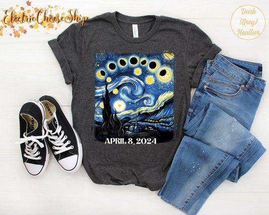 Discover Van Gogh Total Solar Eclipse 2024 Shirt