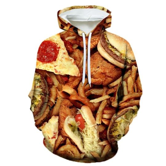 Discover Steak Salad French Fries Food 3D Hoodie