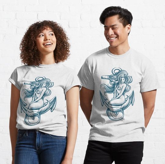 Discover Mermaid on the Anchor T-Shirt
