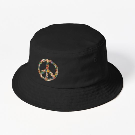 Discover Mushroom Peace Sign Bucket Hat
