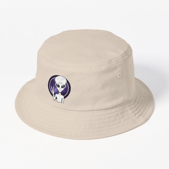 Discover peace sign alien Bucket Hat