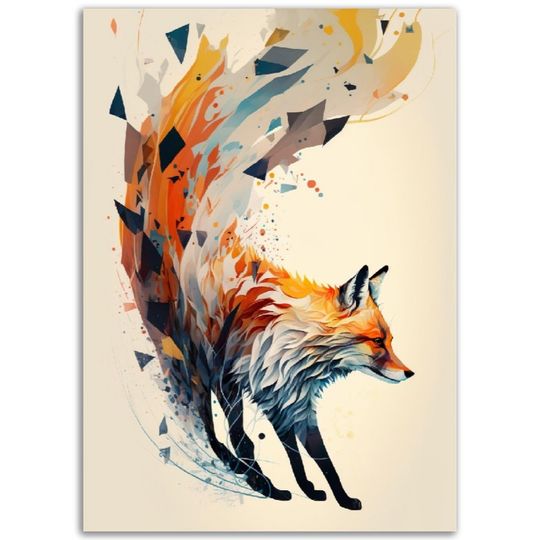 Discover Abstract Fox Wall Art Print Premium Matte Vertical Poster